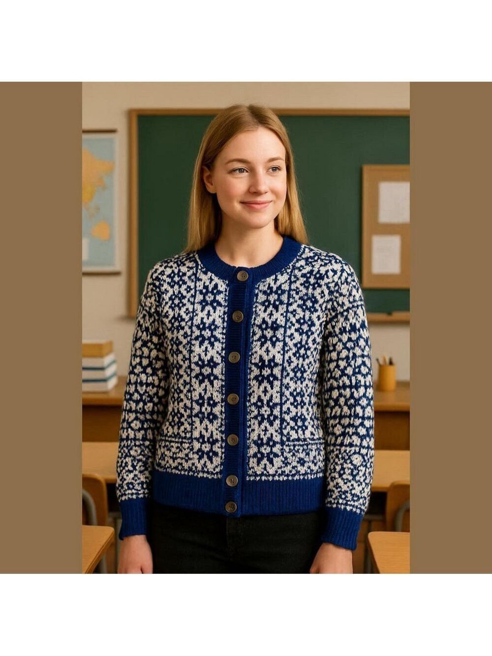 Vintage Handmade Norwegian Sweater 80s Unisex